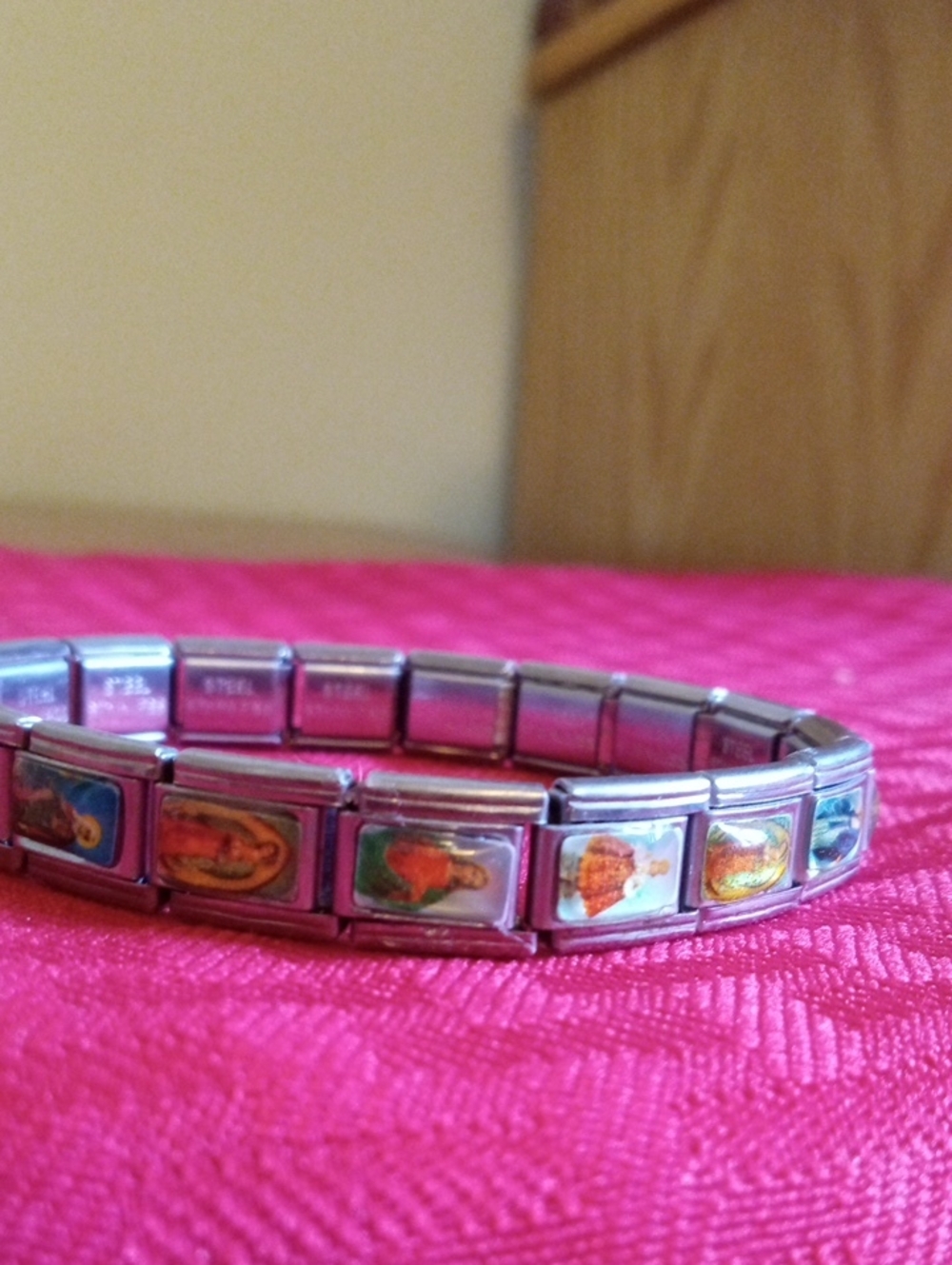 Vintage Religious Metal Stretch Bracelet